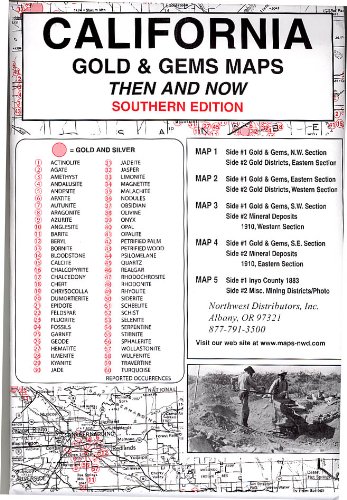 California, South Gold & Gems 5 Maps Then & Now
