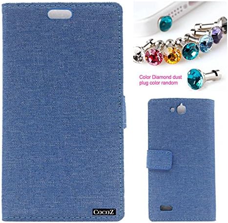 CocoZ® Huawei Honor Holly case, Beautiful Simple Gyrosigma Leather Wallet Type Flip Case Cover for Huawei Honor Holly (Blue Gyrosigma)