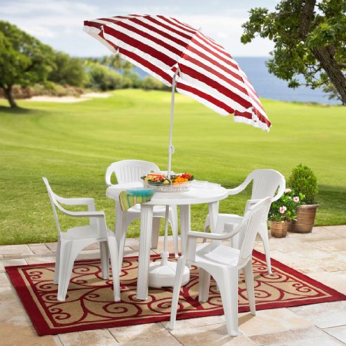 BrylaneHome Set of 4 Resin Stacking Armchairs (WHITE,0)