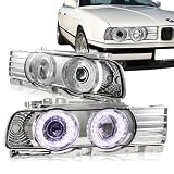 1989 - 1995 BMW E32 7-Series Chrome Housing Dual Halo Projector Headlights by HK5