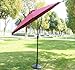 Outsunny Outdoor Patio Umbrella with Tilt and Solar Powered LED Lights, 9-Feet, Wine Red