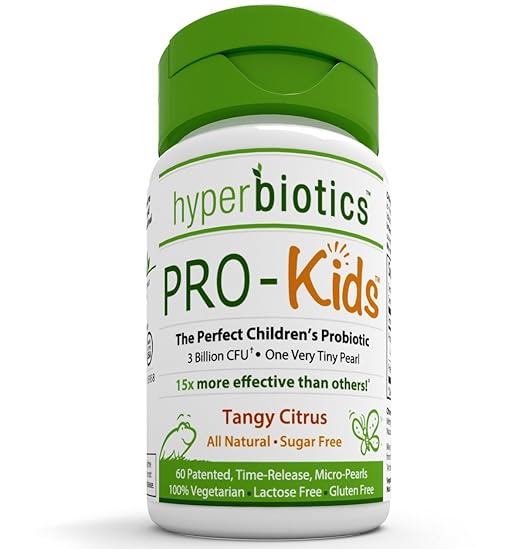 PRO-Kids Children's Probiotics: 60 Tiny, Sugar Free, Once Daily, Time Release Pearls - 15x More Effective than Capsules - Recommended with Vitamins - for Kids Ages 4 and Up - Very Easy to Swallow