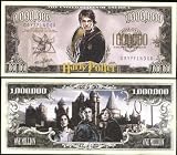 Harry Potter $Million Dollar$ Novelty Bill Collectible w/ Bill Protector