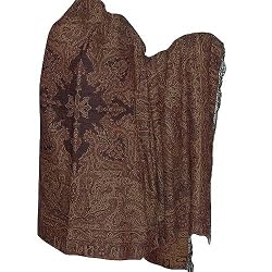 Meditation Shawls Paisley Design Wool Wrap 106 x 55 inches (psleyb178)