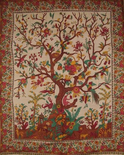 Tree of Life Tapestry-Bedspread-Throw-Coverlet-Lovely
