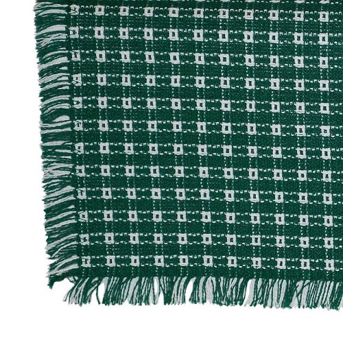 14 X 20 Hand Loomed Homespun Placemats (Set of 4), Evergreen/White