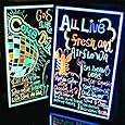 AGPtek 16"x12" Flashing Illuminated Erasable Neon LED Message Writing Board Menu Sign (7 Colors of RGB 28 Flashing-Mode Remote Control, Metal Chain for Hanging up, Washable Eraser Cloth)