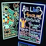 AGPtek 16"x12" Flashing Illuminated Erasable Neon LED Message Writing Board Menu Sign (7 Colors of RGB 28 Flashing-Mode Remote Control, Metal Chain for Hanging up, Washable Eraser Cloth)