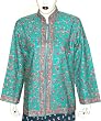 Womens Jacket Wool Fabric Hand Embroidery Evening Dress Handmade in Kashmir Size 14