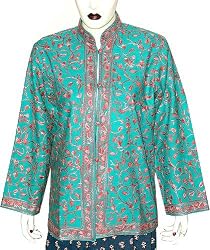 Womens Jacket Wool Fabric Hand Embroidery Evening Dress Handmade in Kashmir Size 14