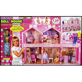 New 139 PC Doll House Set 2 Story 6 Rooms Fits Barbie Dollhouse by Sky Enterprise USA