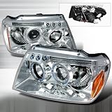 99 00 01 02 03 04 Jeep Grand Cherokee Halo Projector Headlights - Chrome (Pair) by Atomic