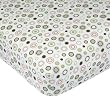 Carters Easy Fit Printed Crib Fitted Sheet, Ecru/Brown