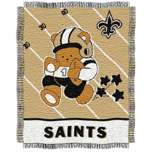NFL New Orleans Saints 36-Inch-by-46-Inch Woven Jacquard Baby Throw