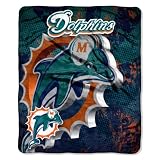 NFL Miami Dolphins 50-Inch-by-60-Inch Micro Raschel Plush Throw "Grunge" Design