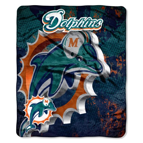 NFL Miami Dolphins 50-Inch-by-60-Inch Micro Raschel Plush Throw 