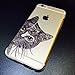 Deco Fairy Flexible Silicone Case Cover Compatible for iPhone 6 Plus / 6S Plus - Aztec Cat Henna Black Pattern
