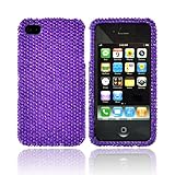 For Verizon Apple iPhone 4 Bling Hard Case Cover PURPLE