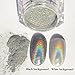 Travelmall Holo Pure Powder Holographic Bright Shinning Magic Mirror Laser Nail Powder Nail Glitter Rainbow Pigment Manicure Chrome Pigments With 2 nail brushes