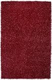 Rizzy Rugs ST-1939 8-Foot-by-8-Foot Round Straw Area Rug, Shag Lipstickred / Red