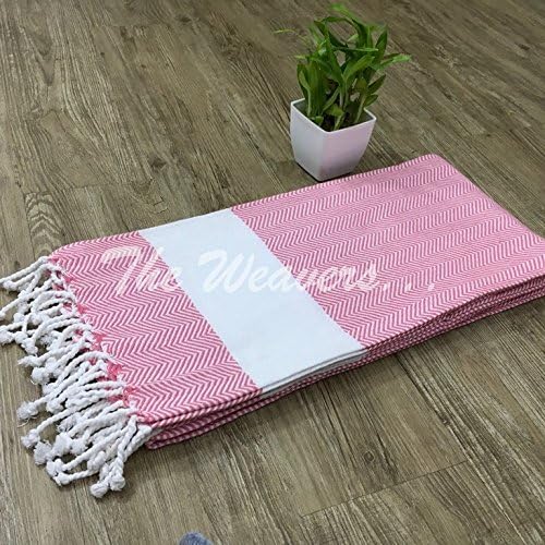 The Weavers Christmas Sale turkish towel peshtemal herringbone bath fouta (Baby Pink)