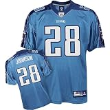 Chris Johnson #28 Blue Tennessee Titans Reebok NFL Premier All Stitched Replica Jersey - LARGE