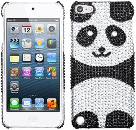 Silver Black Panda Bear Bling Rhinestone Crystal Case Cover Diamond For Apple iPod Touch iTouch 5 with Free Pouch
