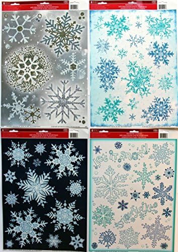 Winter Snowflake Window Clings, 4 Sheets