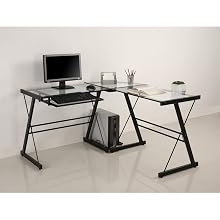 Walker Edison 3-Piece Contemporary Desk, Black