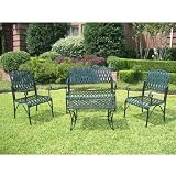 Iron Patio Diamond Lattice 4 Piece Settee Group