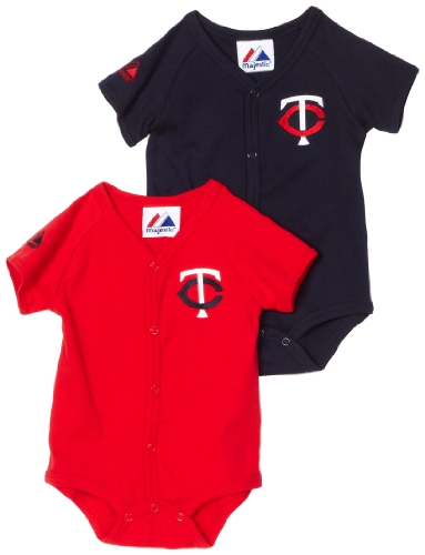 MLB Infant/Toddler Boys' Minnesota Twins Two Piece Creeper Set (Navy, 6-9 Months)