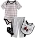 Vitamins Baby-boys Newborn This is How I Roll 4 Piece Creeper Pant Set, Grey, 9 Months