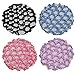 Crochet Bun Cover With 30 Rhinestones 4 Pcs Pack - HR4 (Assort)