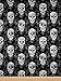 Skulls Metallic Black Fabric