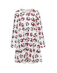 Polyester Long Sleeves Round Neck Shift General Print  Dress