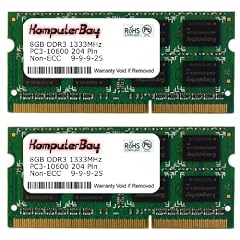 Komputerbay 16GB (2x 8GB) DDR3 PC3-10600 10666 1333MHz SODIMM 204-Pin Laptop Arbeitsspeicher 9-9-9-25