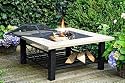 Feuerstelle BBQ Feuerkorb Stein-Optik 92x92cm