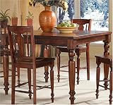 Tarragon Gathering Table in Distressed Warm Brown Pecan Finish with Burnished Highlights By Powell Furniture