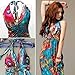 Voinnia Women Empire Waist Summer Boho Halter V Neck Long Beach Dress