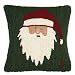 Chandler 4Corners 100% New Zealand Hooked Rustic Santa Face Pillow 18 x 18