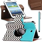 Pandamimi ULAK(TM) PU Leather Wallet Wristlet Type Design Flip Stand Case Cover for Samsung Galaxy Tab 3 7.0 T210 P3200 P3210 with Screen Protector and Stylus (Samsung Galaxy tab 3 7" P3200 P3210, FOLLOW THE SKY)