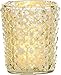 Luna Bazaar Vintage Mercury Glass Candle Holder (3-Inch, Zariah Design, Silver) - for Use with Tea Lights - for Home Decor, Parties, and Wedding Decorations