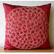 Blossoming - Throw Pillow Covers - Silk Pillow Cover with Jute Cord Embroidery