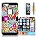 iPhone 5S Case, iPhone 5 Case, Tradekmk(TM) Brand New Hard PC+Silicone Combo Hybrid 3-Piece Shockproof Bumper Durable Back Case Cover[Colorful Flowers Pattern] Compatible with Apple iPhone 5/5S/5G[+Stylus+Screen Protector+Cleaning Cloth]-(Black)