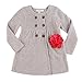Richie House Little Big Girls' Grey Knit Coat with Flower Accessory Rh0152