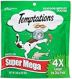TEMPTATIONS Classic Treats for Cats Seafood Medley Flavor 12 Ounces (Pack of 5)