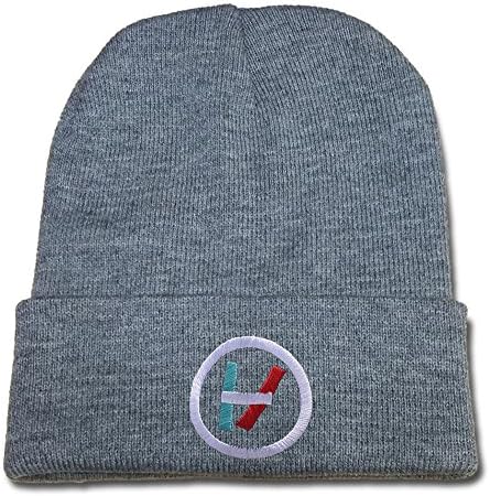 YUANHANG Twenty One Pilots Band Logo Beanie Fashion Unisex Embroidery Beanies Skullies Knitted Hats Skull Caps - Grey