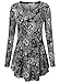 BAISHENGGT Women's Long Sleeve Loose Flared Tunic Top XL Black Paisley