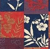 Caspari Set of Two Imari Blue Cocktail Napkins packages, 20 per package