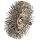 Weiler Narrow Face Wire Wheel Conflex Brush, Round Shank, Stainless Steel 302, Crimped Wire, 3" Diameter, 0.014" Wire Diameter, 1/4" Shank, 1" Bristle Length, 1/2" Brush Face Width, 20000 rpm